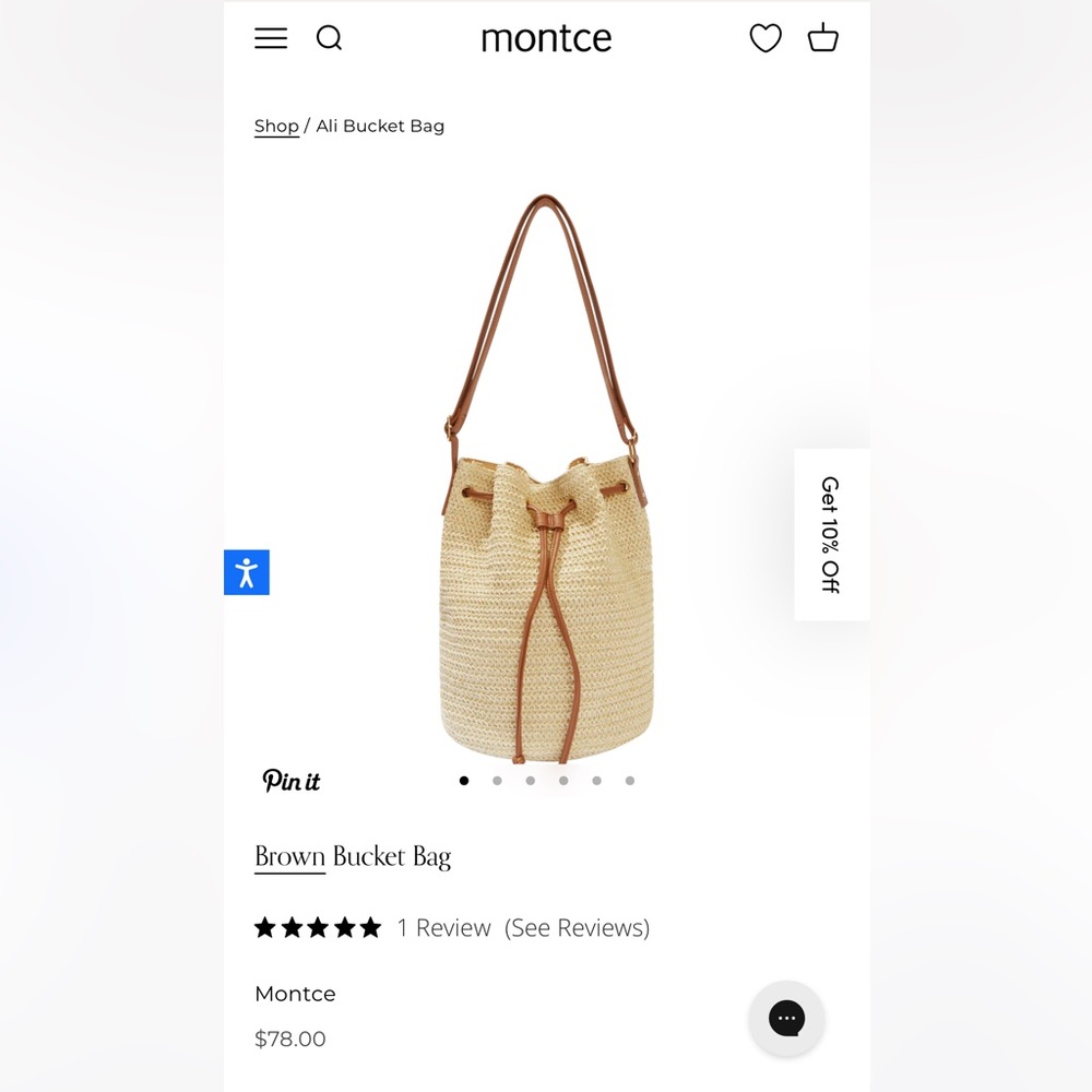 Brand new cute bucket bag with drawstring closure and inside snap